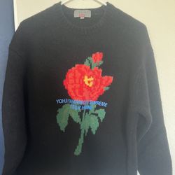 Supreme Yohji Yamamoto Sweater Rose Flower FW20 Size Medium But Fits Small S