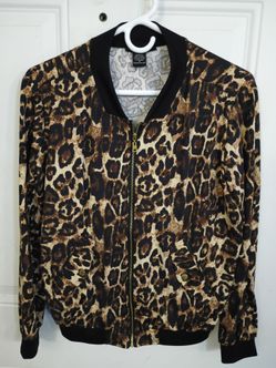 Women's Leopard Print Jacket/Windbreaker - Size Small - Like New