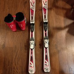 Kids K2 Skis And Saloman Ski Boots