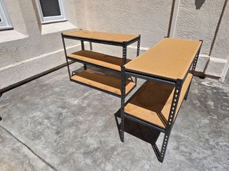 Modular Heavy-Duty Shelving Units (Stackable to 6ft) – Set of 2