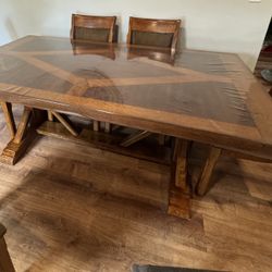 Wood Dining Table And Server