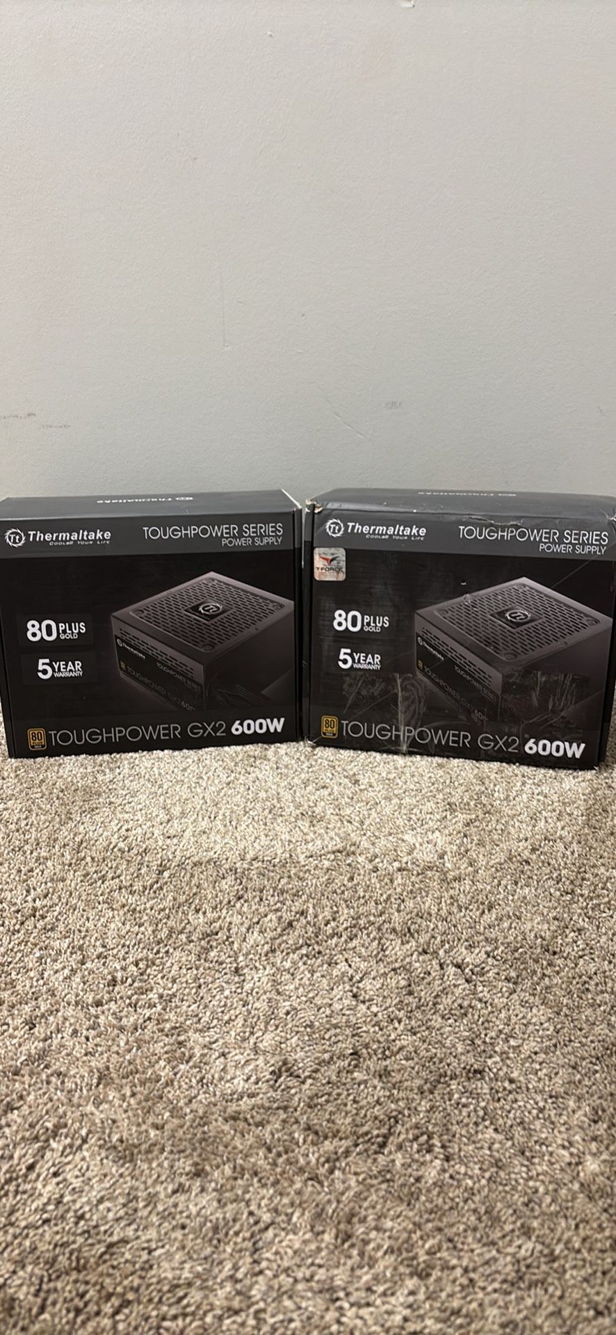 (2) Thermaltake ToughPower GX2 80Plus Gold 600W Non Modular Power Supply