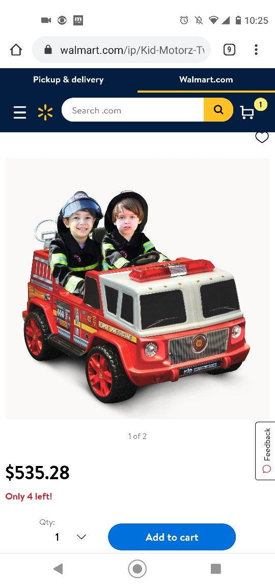 BRAND NEW Kid Motorz Fire Engine 2-Seater 12-Volt Ride-On in Red
