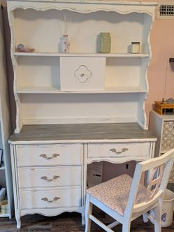 French provincial desk shelf chair