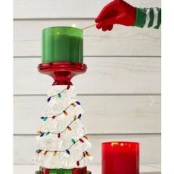 Bath and body 3wick candle Christmas Tree holder