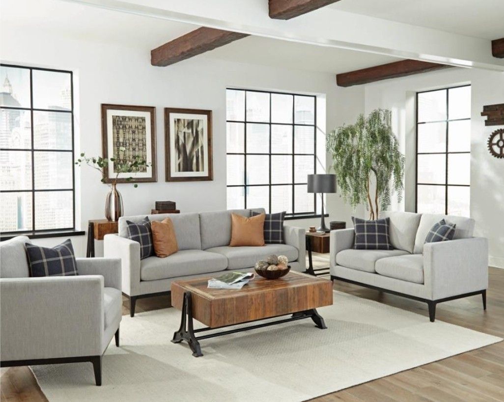 Gray 3-piece Sofa Set 