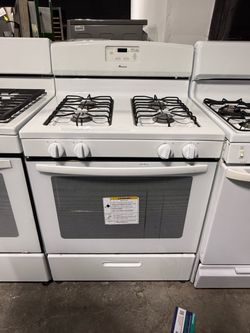 Amana white 4 burner range stove