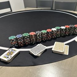 Full Poker Set - Table Topper + Chip & Case + Pro Cards (2 Deck) 