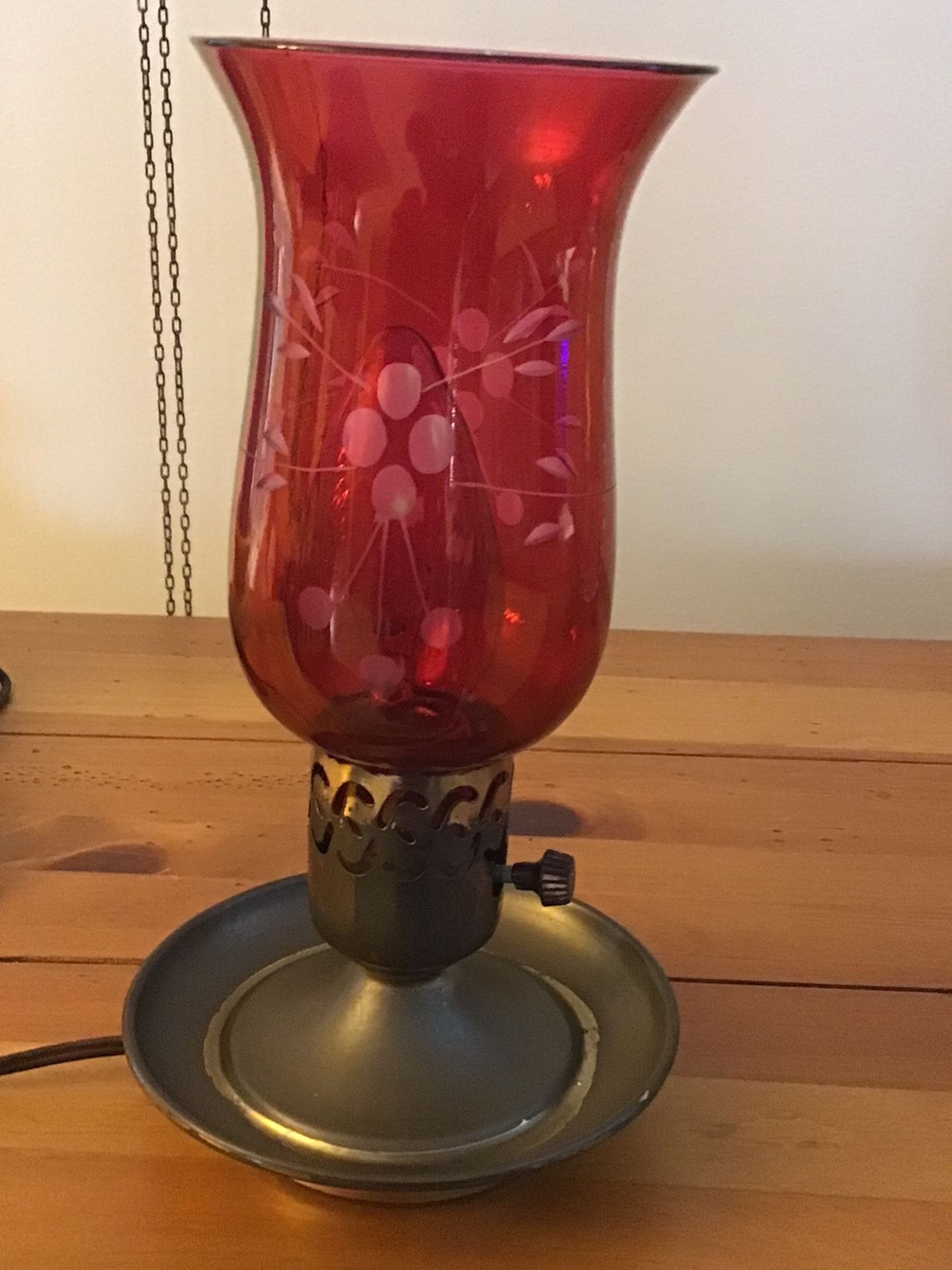 Antique Cranberry Glass Lamp