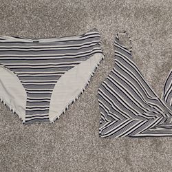  Nip Tuck Swim Bikini - Size M - Blue & White Striped