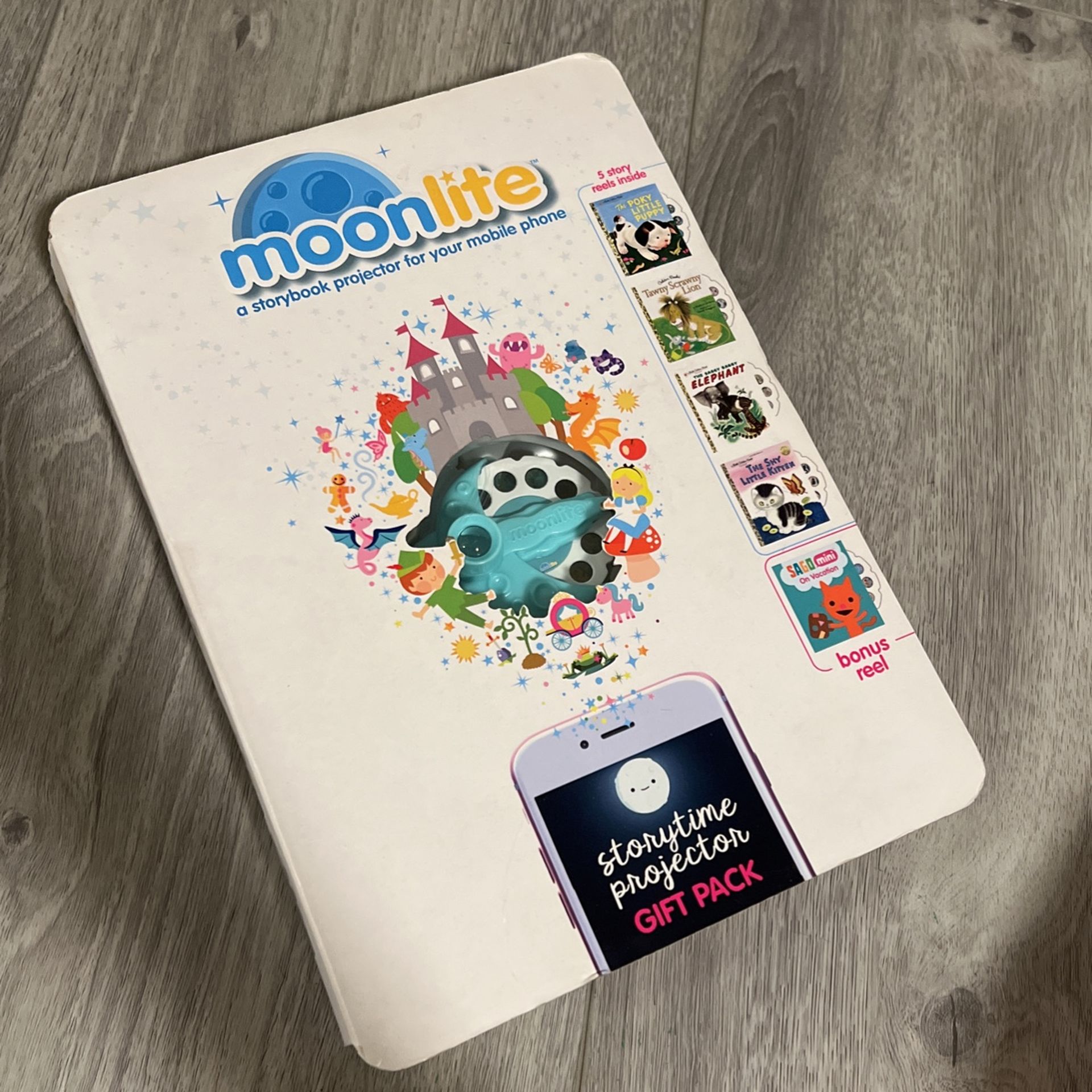 Moonlite Gift Pack - 5 Storybook Projector for Smartphones with 5 Stories
