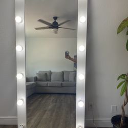 Full body mirror with LED lights