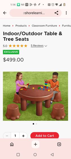 Kids Table & Tree Stump Seats