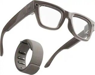 Meta - Ray-Ban Display & Neural Band | AI glasses with in-lens display - Shiny frame, large - band size 2 - neutral