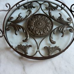 Z-Galleries Metal Tray With Glass Insert