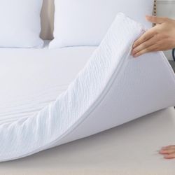 3 Inch Memory Foam Mattress Topper Twin Size with Cooling Cover, Memory Foam Bed Topper with Removable & Washable Cover Rayon from Bamboo for Back Pai