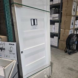 PRE HUNG PRIMED SOLID CORE DOORS AVAILABLE IN LEFT AND RIGHT HAND AVAILABLE IN sizes 24”/28”/30”/32”/36”x80” Price :$159