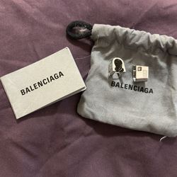 Balenciaga Ear Rings Silver Authentic 