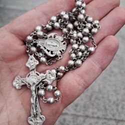 All Sterling Silver Antique/vintage Rosary Beads