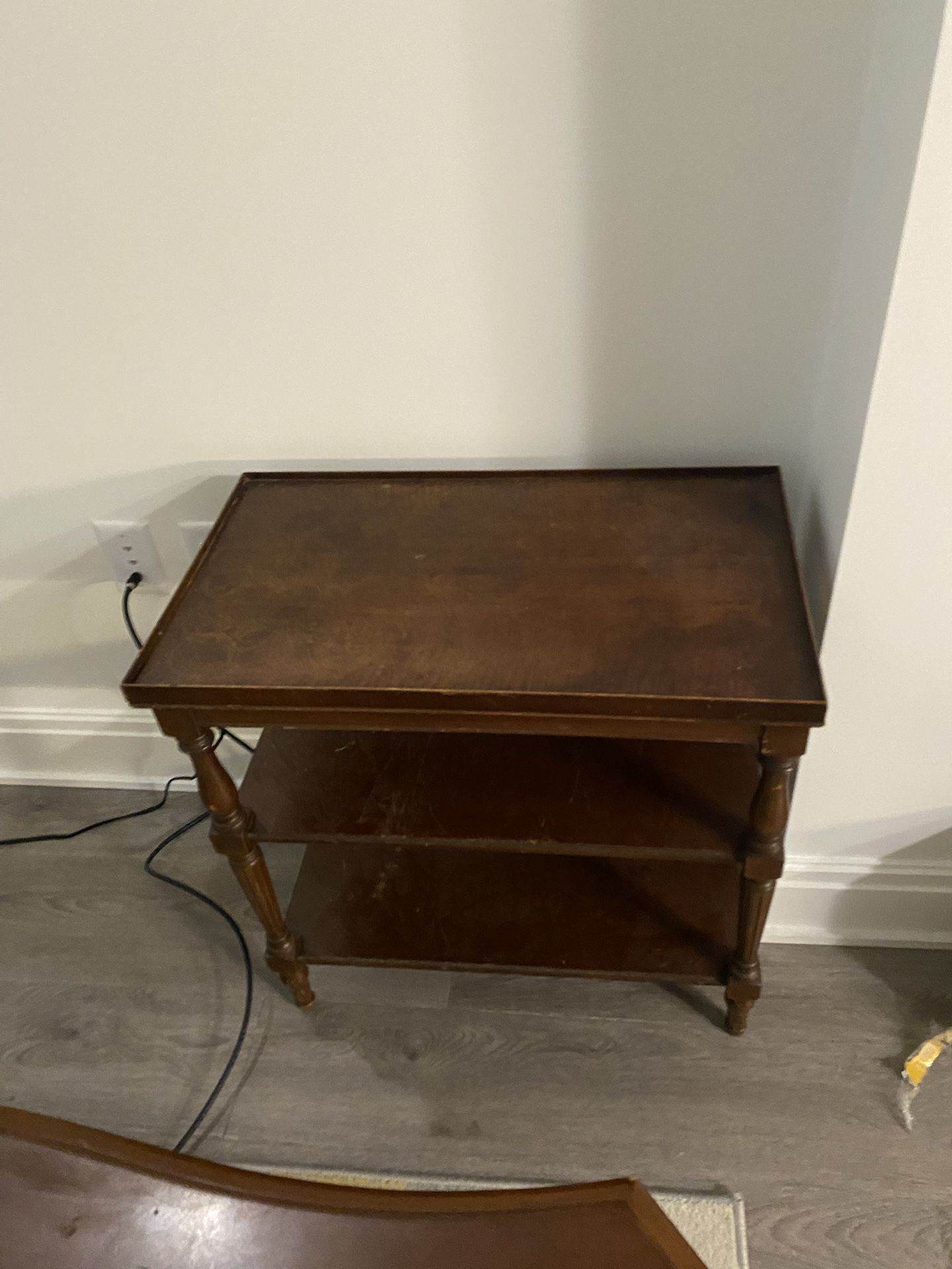 DC- old end table. slightly damaged but functional