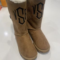 Marley Lilly Girls Sherpa Lined Brown Winter Boot, Size 6