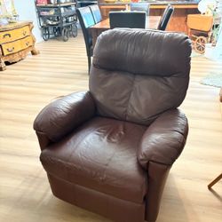 Brown leather recliner