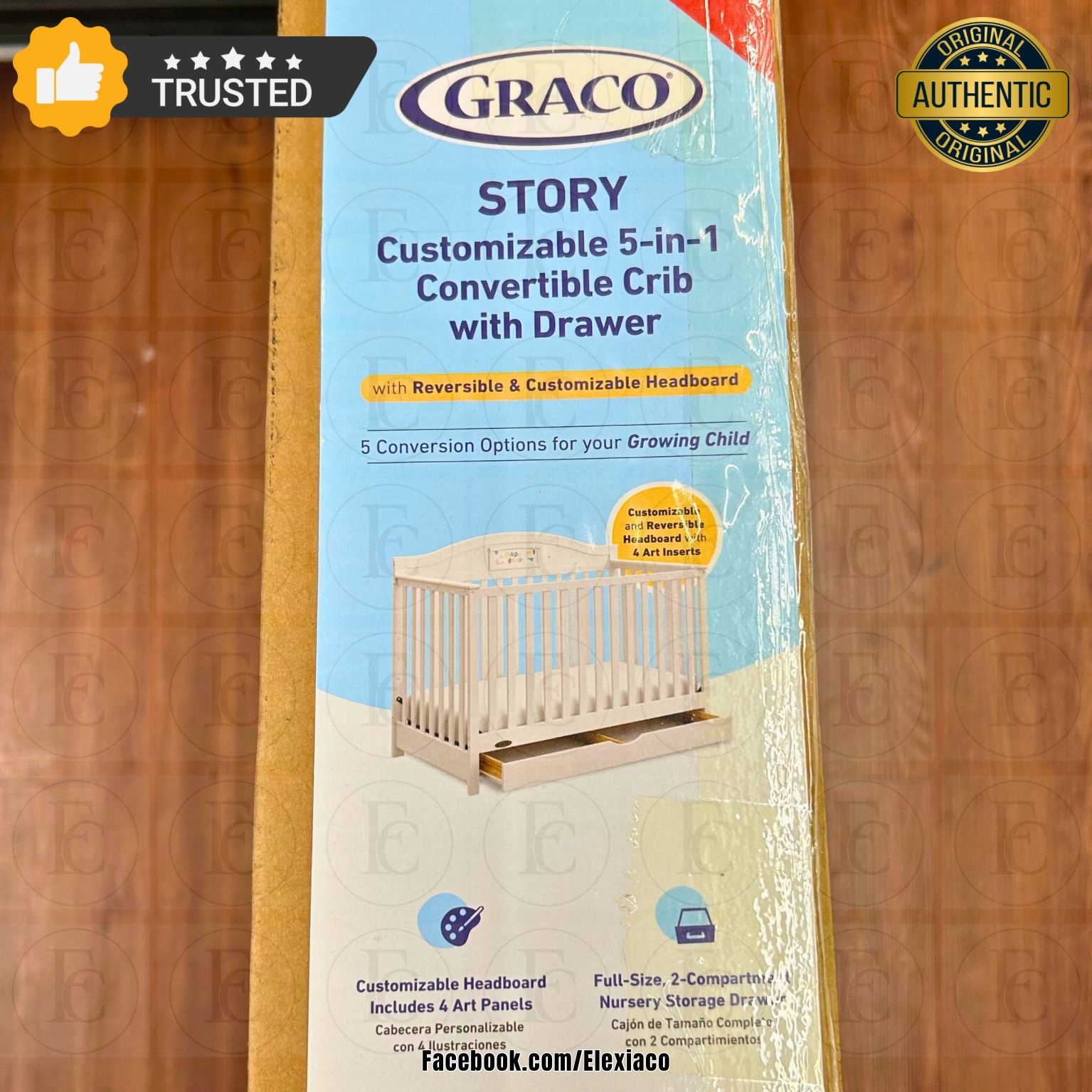 🏆 New | Graco Story 5-in-1 Convertible Crib with Storage Drawer – White 
