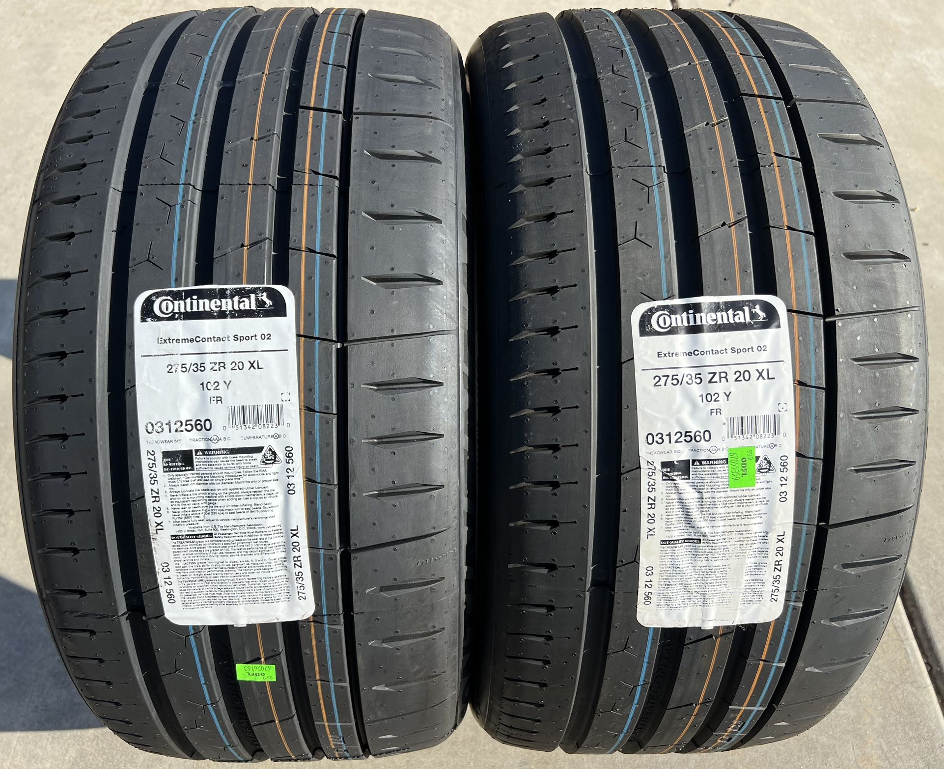 BRAND NEW 275/35ZR20 Continental ExtremeContact Sport 02 275-35-20