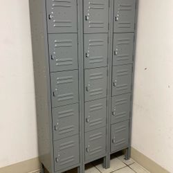 Industrial Lockers  Six Tier 3 Wide 