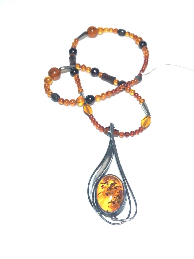 Silver Amber Necklace