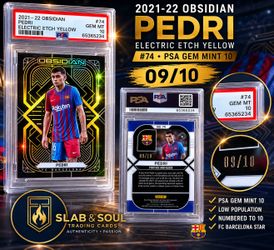2021 PANINI OBSIDIAN ELECTRIC ETCH YELLOW #74 PEDRI 9/10 PSA 10