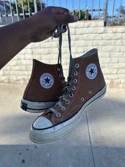 Burnt Orange Original Converse High Tops