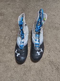 Under Armour High Top Cleats Black And Gray Size 14 Narrow