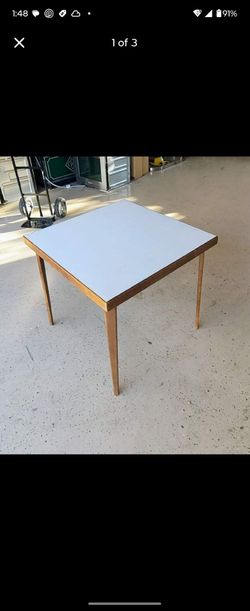 Vintage Folding Table Hardwood 30"x30"