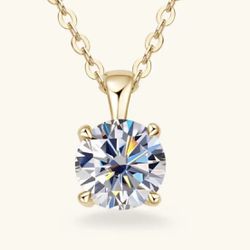 New 1.0 carat D Moissanite Diamond Solitaire Drop Necklace