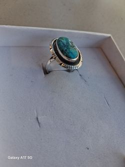 925 Sterling Silver Turquoise Ring .New 