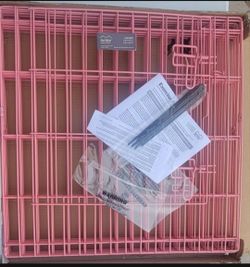 New Midwest Pets 24" Tall Exercise Play Pen with door pink in color