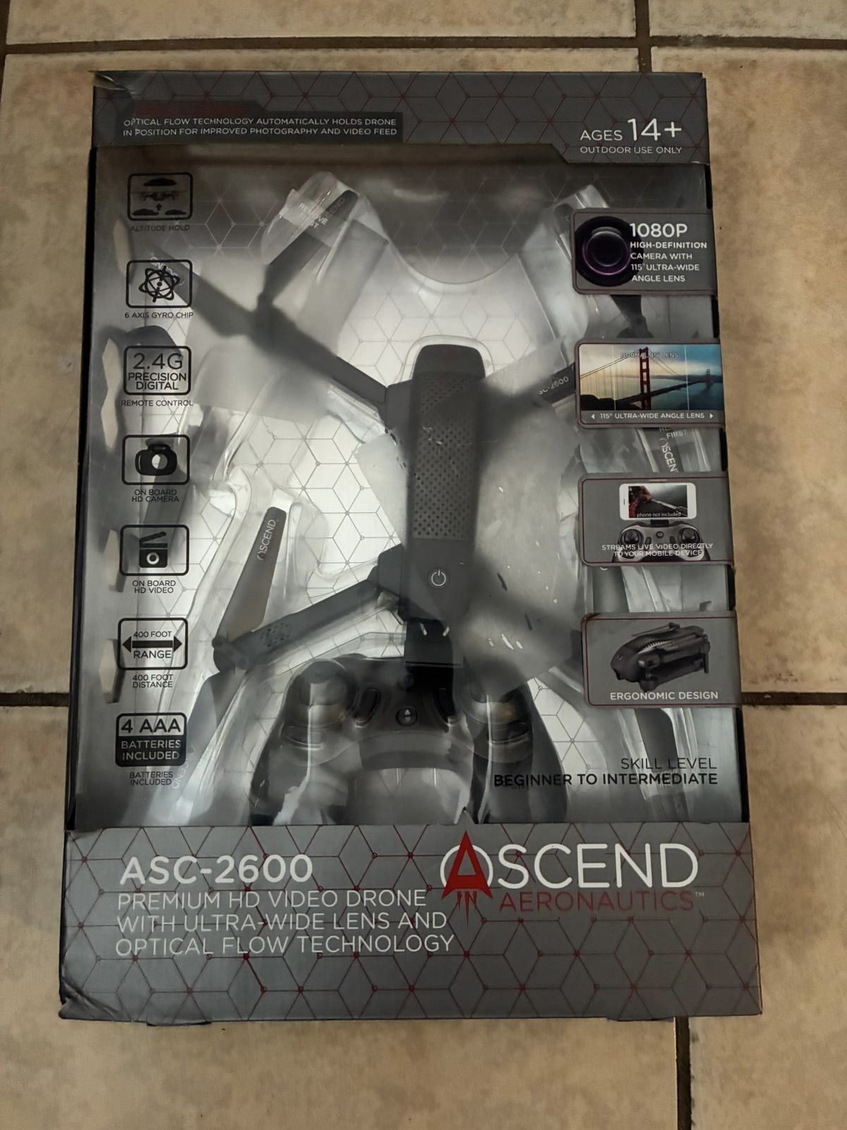 Ascend Aeronautics ASC-2600 Premium HD Video Drone with 1080P Camera wide angle