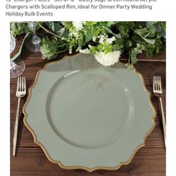 Sage green Charger Plates