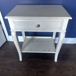 White Wooden Side Table - ETHAN ALLEN