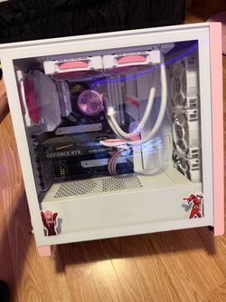 Custom Built Gaming PC White Pink
