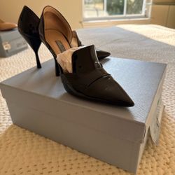 Prada Black Patent Leather d'Orsay Pumps
