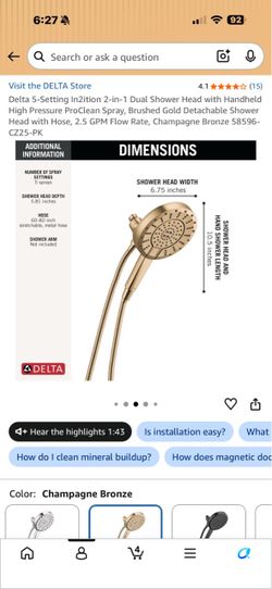 Delta In2ition 2-in-1 Dual Shower Head