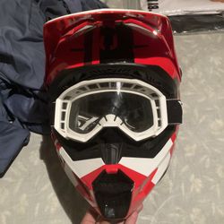 fly racing helmet with goggles 
