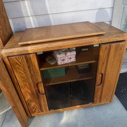 Solid oak tv stand and entertainment center