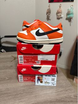 Size 9C or 10C (TD) - Nike Dunk Low Halloween Orange Black Toddler
