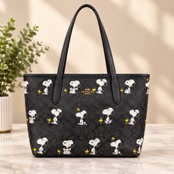 Coach x Peanuts Snoopy Signature Tote Bag