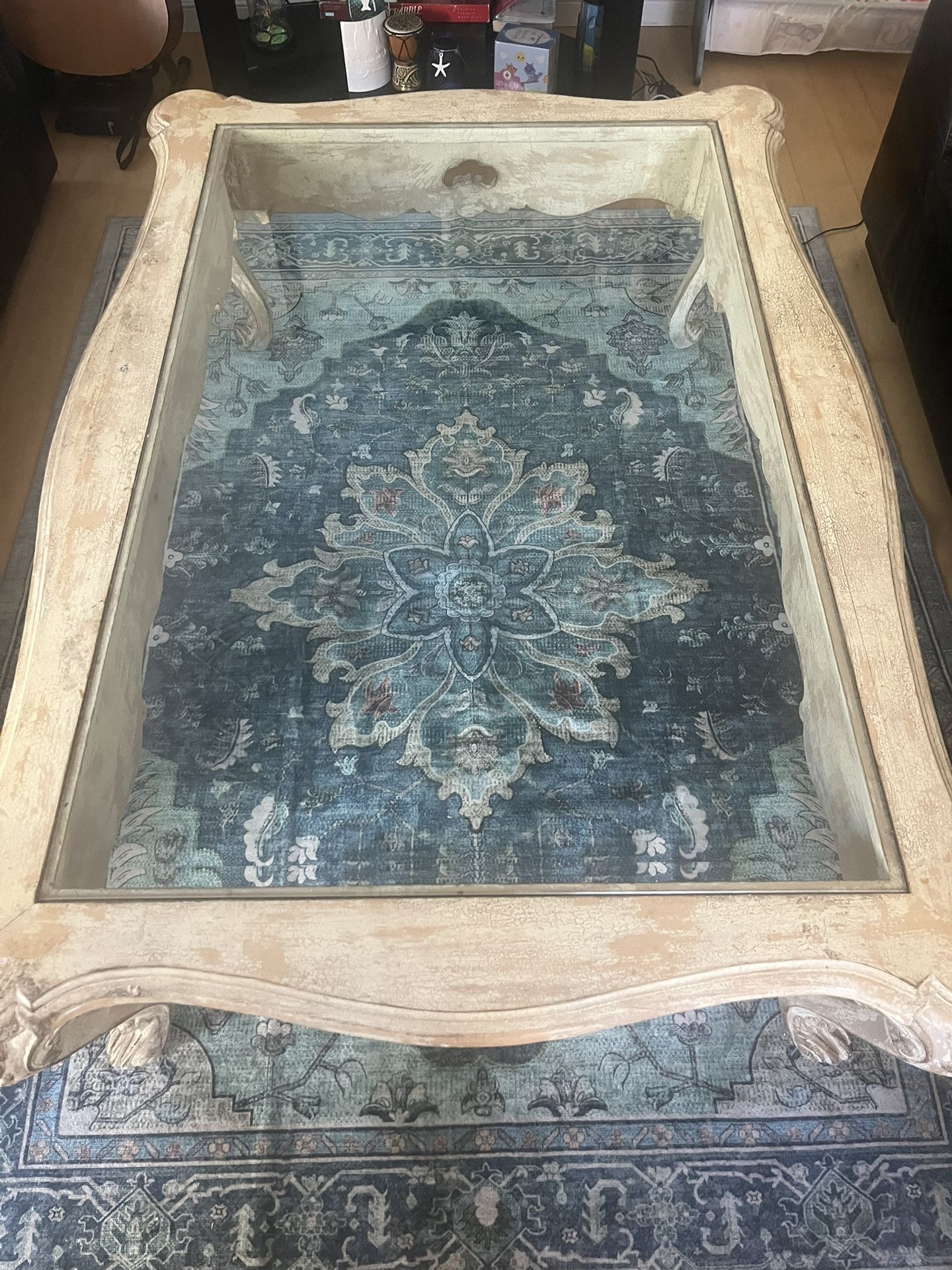 Lovely Antique Table With Glass 