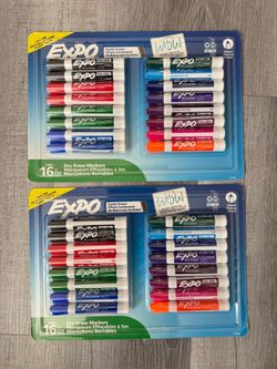 EXPO Dry Erase Markers, Chisel Tip, Assorted Colors, 16 Count