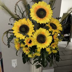 Vase With Sun Flowers 